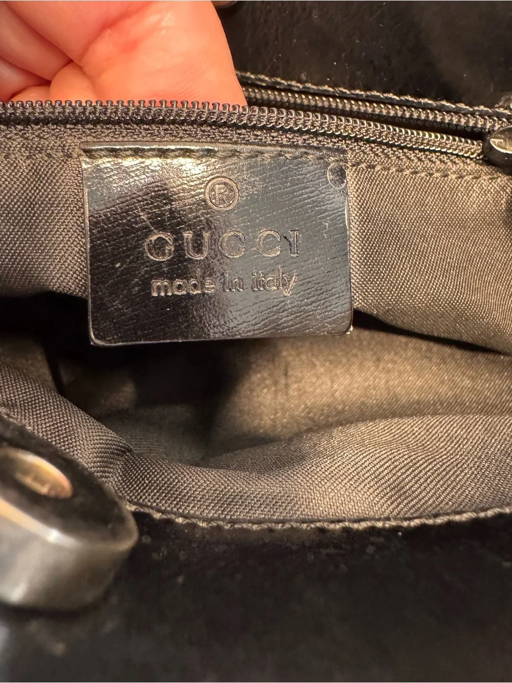 Gucci Black GG Monogram Shoulder Bag w/COA
